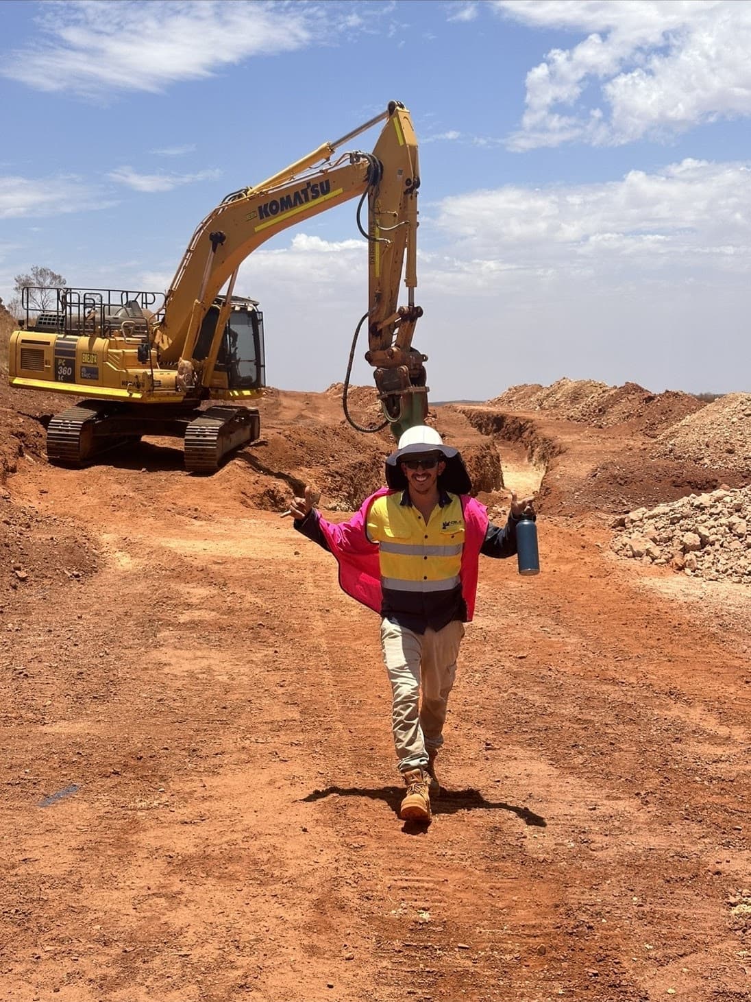 Construction set-out across Pilbara water supply works